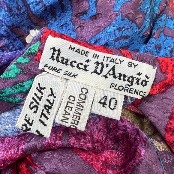 Vintage 100% Silk 70s Evening Gown Maxi Dress Formal Goddess Draped Floral Fancy - Picture 4 of 7